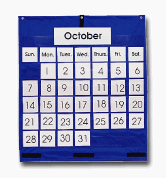 Weekly Calendar Pocket Chart